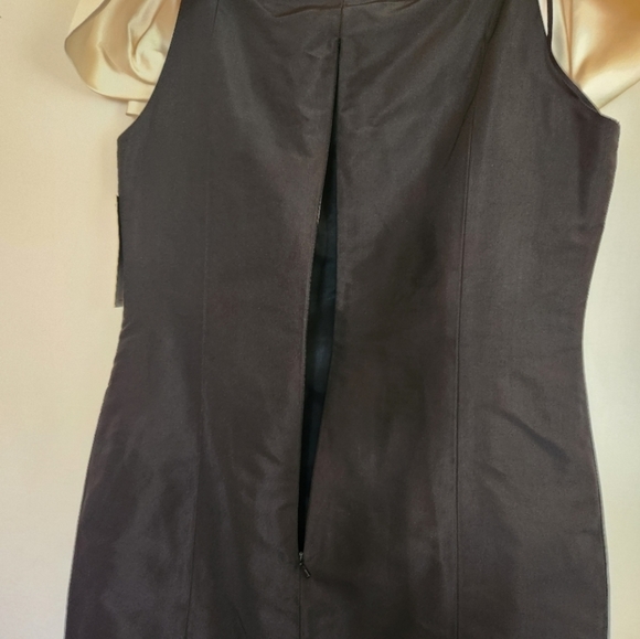 Rickie Freeman for Teri Jon Silk Cocktail Dress with Bow - Picture 6 of 12